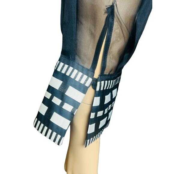 Gianfranco Ferre Vintage 100% Silk Blouse Size Fit M Long Sleeves Sheer Material - Picture 6 of 14